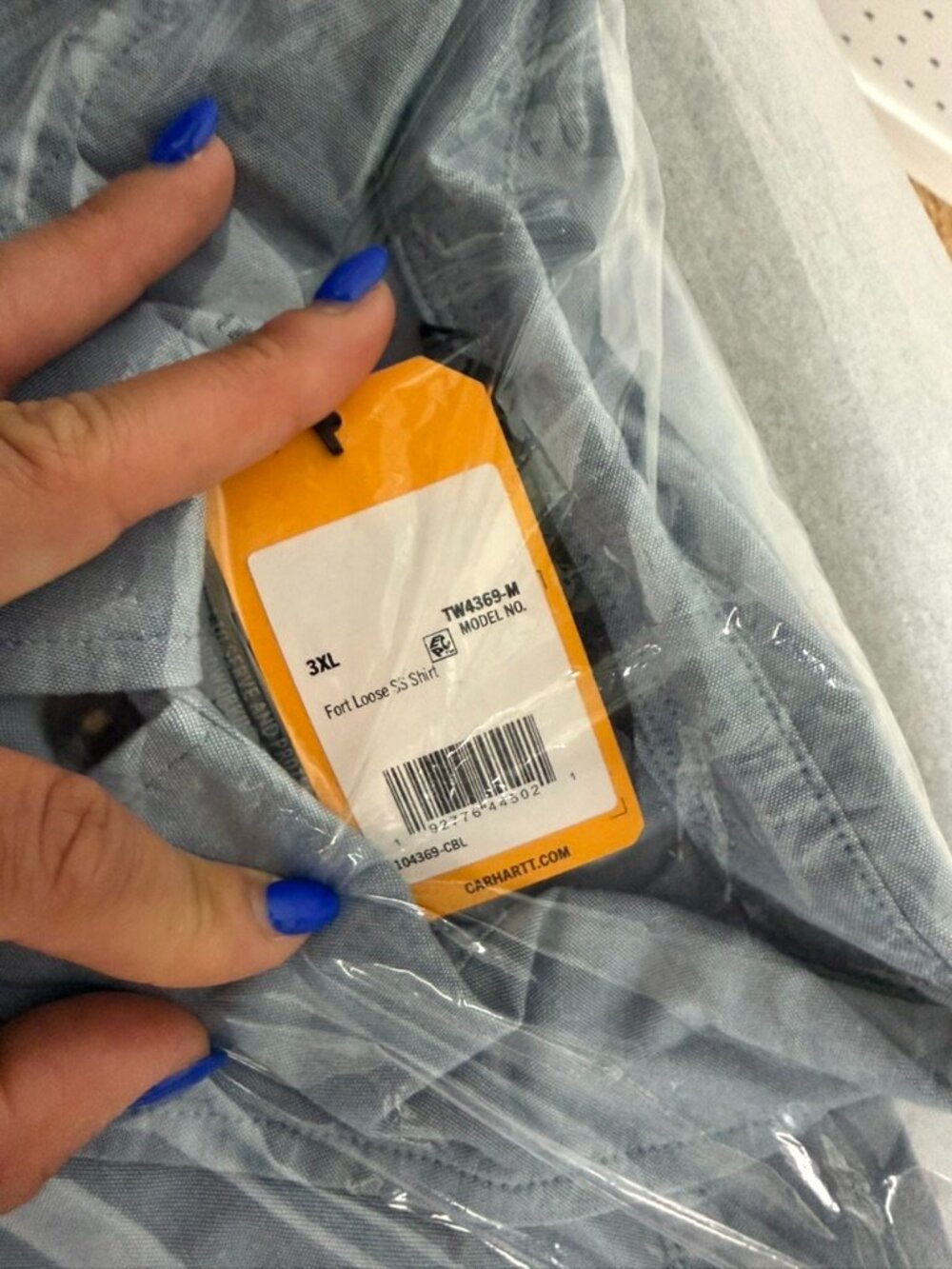 Carhartt Men's Chambray Button-Down Work Shirt 3XL Light Blue NWT Cotton Utility - Picture 3 of 7